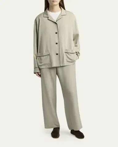 The Row Clarinda Silk Pajama Shirt | Thumbnail 2 The Row Clarinda Silk Pajama Shirt | Thumbnail 2