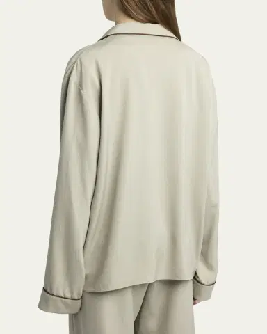 The Row Clarinda Silk Pajama Shirt | Thumbnail 3 The Row Clarinda Silk Pajama Shirt | Thumbnail 3