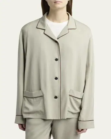 The Row Clarinda Silk Pajama Shirt | Thumbnail 4 The Row Clarinda Silk Pajama Shirt | Thumbnail 4
