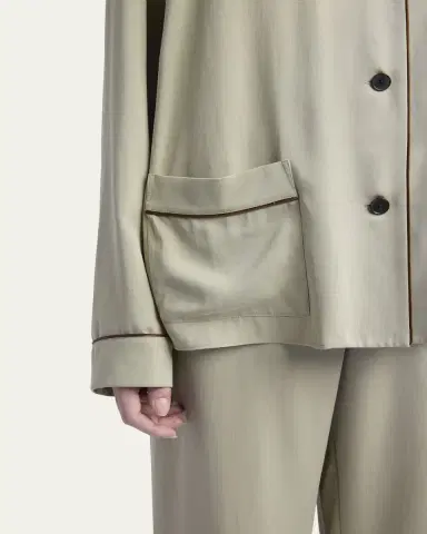 The Row Clarinda Silk Pajama Shirt | Thumbnail 5 The Row Clarinda Silk Pajama Shirt | Thumbnail 5