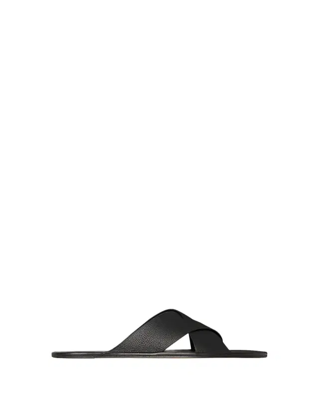 THE ROW Malick Leather Crisscross Slide Sandals