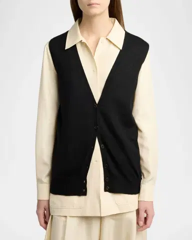 The Row Neel Cashmere Cardigan Vest | Thumbnail 8 The Row Neel Cashmere Cardigan Vest | Thumbnail 8