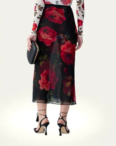 Carolina Herrera Floral Chiffon Midi Slip Skirt | Thumbnail 3