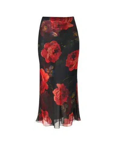 Carolina Herrera Floral Chiffon Midi Slip Skirt | Thumbnail 1