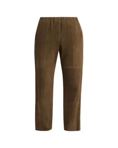 The Row Kenan Suede Straight-Leg Pull-On Pants | Thumbnail 1 The Row Kenan Suede Straight-Leg Pull-On Pants | Thumbnail 1