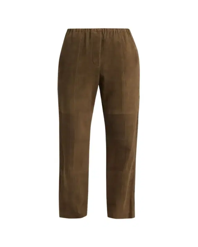 THE ROW Kenan Suede Straight-Leg Pull-On Pants