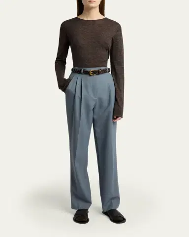 The Row Ragnar Tapered Wool Suiting Pants | Thumbnail 2 The Row Ragnar Tapered Wool Suiting Pants | Thumbnail 2