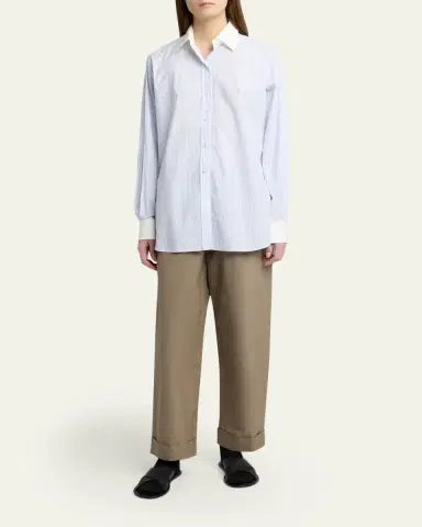 The Row Hilbert Striped Button-Down Tunic Shirt | Thumbnail 2 The Row Hilbert Striped Button-Down Tunic Shirt | Thumbnail 2
