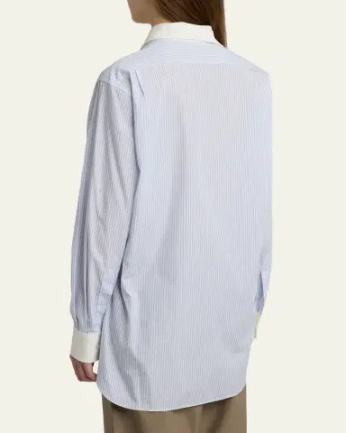 The Row Hilbert Striped Button-Down Tunic Shirt | Thumbnail 3 The Row Hilbert Striped Button-Down Tunic Shirt | Thumbnail 3