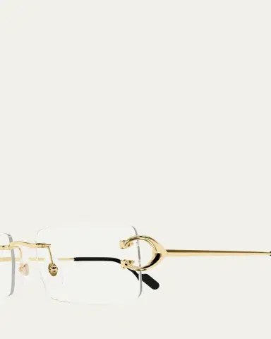 Cartier Men's C-Hinge Metal Rectangle Eyeglasses | Thumbnail 3 Cartier Men's C-Hinge Metal Rectangle Eyeglasses | Thumbnail 3