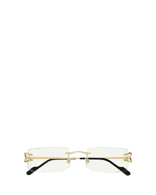 Cartier Men's C-Hinge Metal Rectangle Eyeglasses
