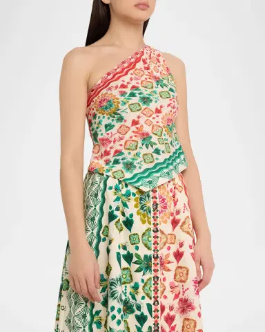 Saloni Madeline Printed One-Shoulder Top | Thumbnail 8 Saloni Madeline Printed One-Shoulder Top | Thumbnail 8