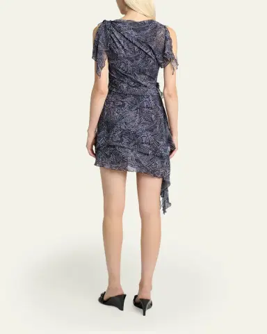 Isabel Marant Trysha Asymmetric Draped Silk Mini Dress | Thumbnail 3 Isabel Marant Trysha Asymmetric Draped Silk Mini Dress | Thumbnail 3