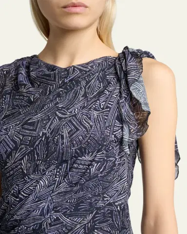 Isabel Marant Trysha Asymmetric Draped Silk Mini Dress | Thumbnail 5 Isabel Marant Trysha Asymmetric Draped Silk Mini Dress | Thumbnail 5