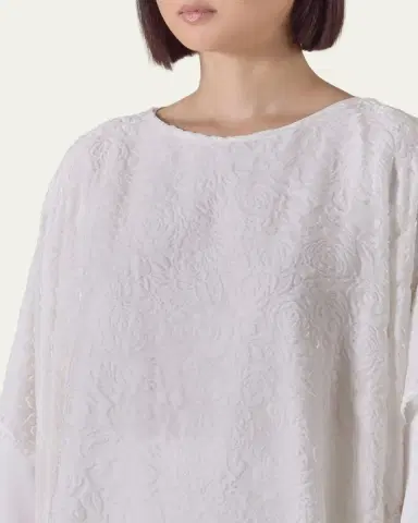 Eskandar Devore Kaftan - Long Length | Thumbnail 5