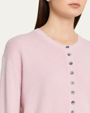 MARIA MCMANUS Tiny Button Cashmere Crewneck Cardigan | Thumbnail 5 MARIA MCMANUS Tiny Button Cashmere Crewneck Cardigan | Thumbnail 5