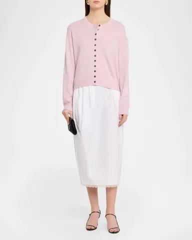 MARIA MCMANUS Tiny Button Cashmere Crewneck Cardigan | Thumbnail 6 MARIA MCMANUS Tiny Button Cashmere Crewneck Cardigan | Thumbnail 6