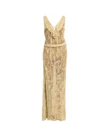 Isabel Marant Ornella Lace-Up Crochet Knit Maxi Dress | Thumbnail 1