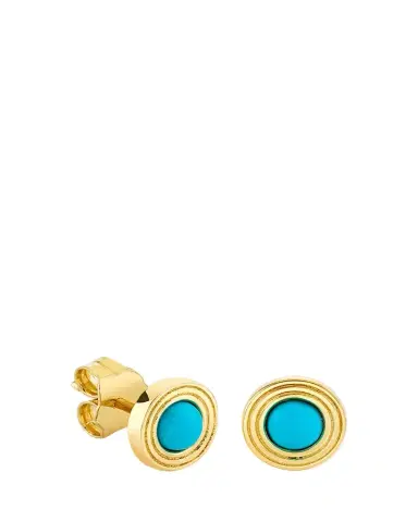Sydney Evan 14K Turquoise Fluted Bezel Stud Earrings | Thumbnail 1 Sydney Evan 14K Turquoise Fluted Bezel Stud Earrings | Thumbnail 1