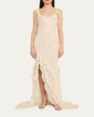 LoveShackFancy Roseline Floral Ruffle Maxi Dress | Thumbnail 2 LoveShackFancy Roseline Floral Ruffle Maxi Dress | Thumbnail 2