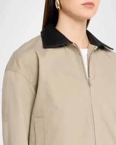 Maria McManus Leather-Collar Cotton Twill Flight Jacket | Thumbnail 9 Maria McManus Leather-Collar Cotton Twill Flight Jacket | Thumbnail 9