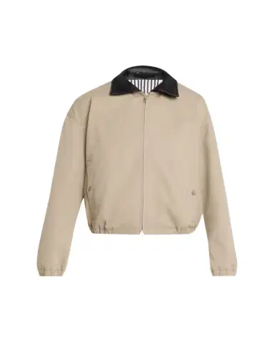 Maria McManus Leather-Collar Cotton Twill Flight Jacket | Thumbnail 1 Maria McManus Leather-Collar Cotton Twill Flight Jacket | Thumbnail 1