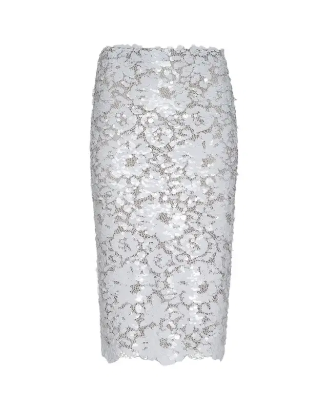 L'AGENCE Makena Sequined Lace Pencil Skirt