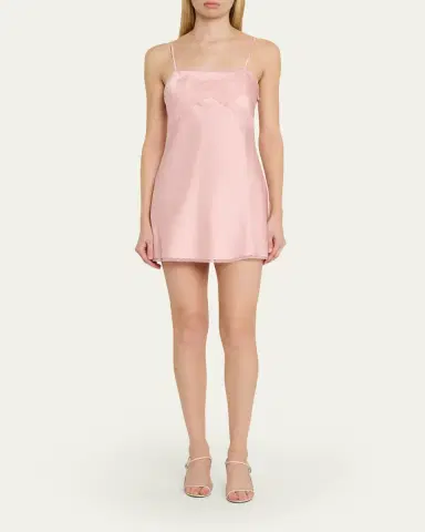 LoveShackFancy Mirelis Lace Bow Crepe Mini Dress | Thumbnail 2