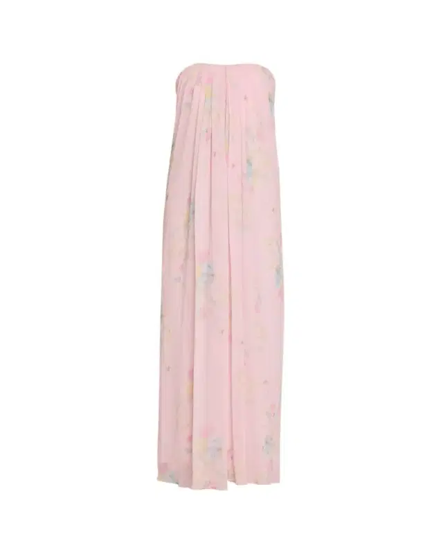 Emara Strapless Floral Chiffon Gown