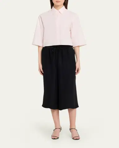 Maria McManus Short-Sleeve Cropped Button-Down Shirt | Thumbnail 2