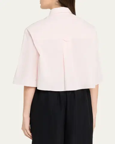 Maria McManus Short-Sleeve Cropped Button-Down Shirt | Thumbnail 3