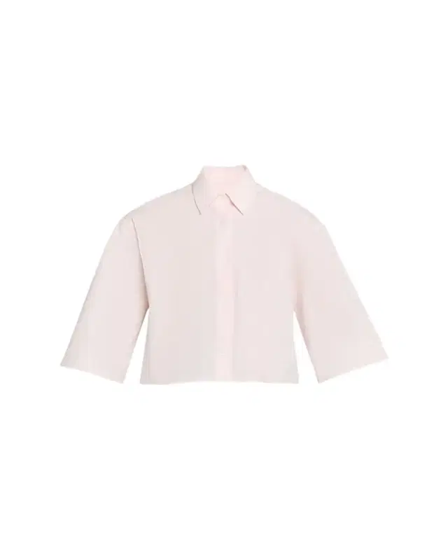 Short-Sleeve Cropped Button-Down Shirt