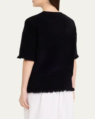 Maria McManus Drop-Shoulder Frayed Short-Sleeve T-Shirt | Thumbnail 3 Maria McManus Drop-Shoulder Frayed Short-Sleeve T-Shirt | Thumbnail 3