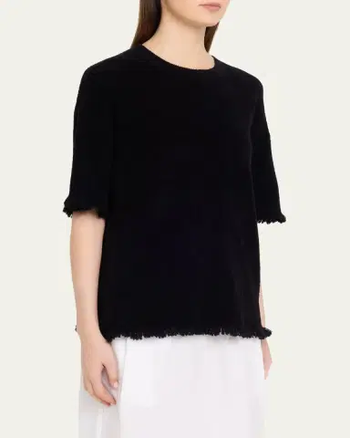 Maria McManus Drop-Shoulder Frayed Short-Sleeve T-Shirt | Thumbnail 4 Maria McManus Drop-Shoulder Frayed Short-Sleeve T-Shirt | Thumbnail 4
