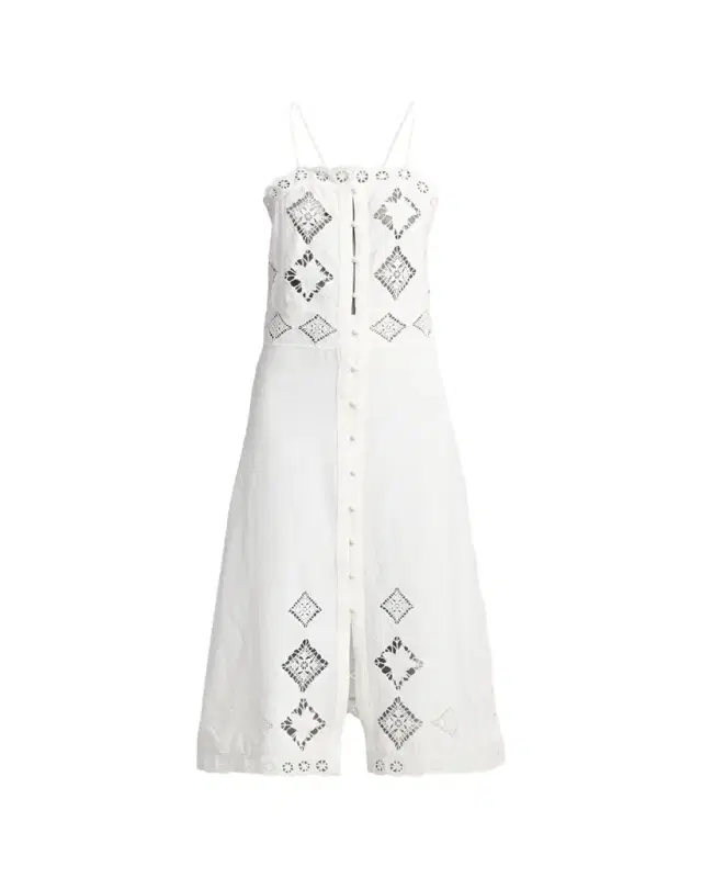 Nelsane Eyelet Embroidered Button-Front Midi Dress