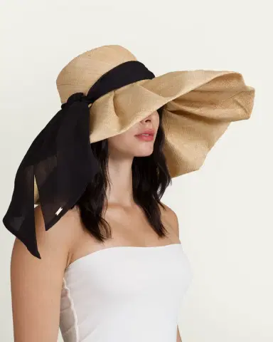 Eugenia Kim Bella Raffia Sun Hat with Chiffon Scarf | Thumbnail 2 Eugenia Kim Bella Raffia Sun Hat with Chiffon Scarf | Thumbnail 2