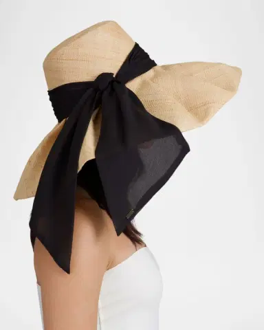 Eugenia Kim Bella Raffia Sun Hat with Chiffon Scarf | Thumbnail 3 Eugenia Kim Bella Raffia Sun Hat with Chiffon Scarf | Thumbnail 3