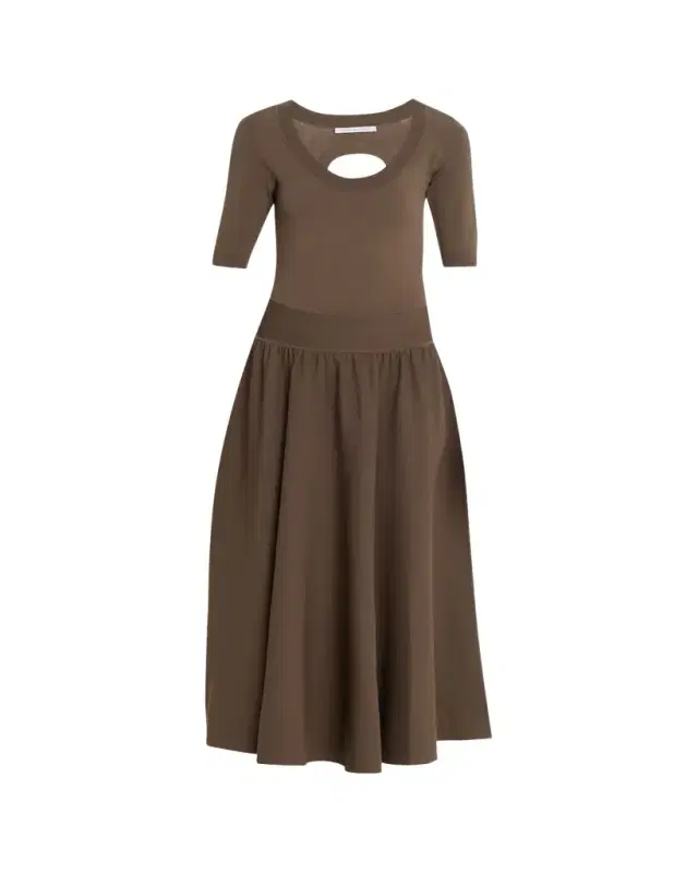 MARIA MCMANUS Double Keyhole Knit Midi Dress