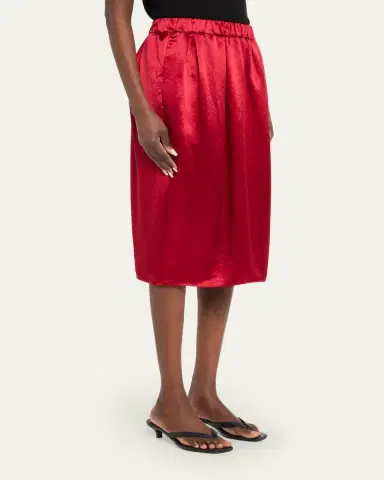 MARIA MCMANUS Sateen Midi Tulip Skirt | Thumbnail 4