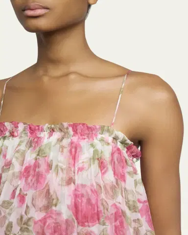Chloé Rose Silk Chiffon Ruffle Tiered Maxi Dress | Thumbnail 5 Chloé Rose Silk Chiffon Ruffle Tiered Maxi Dress | Thumbnail 5
