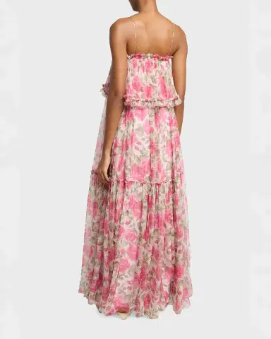 Chloé Rose Silk Chiffon Ruffle Tiered Maxi Dress | Thumbnail 7 Chloé Rose Silk Chiffon Ruffle Tiered Maxi Dress | Thumbnail 7