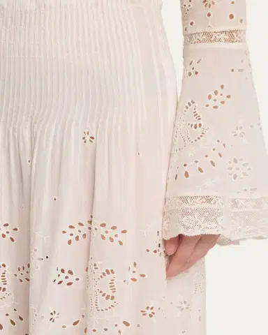 LoveShackFancy Mallow Embroidered Cotton Midi Skirt | Thumbnail 5 LoveShackFancy Mallow Embroidered Cotton Midi Skirt | Thumbnail 5