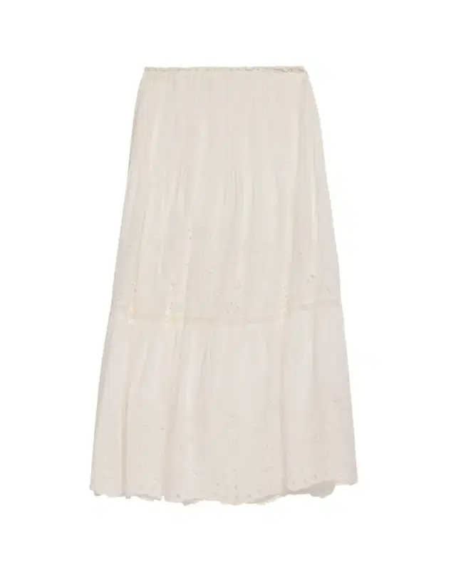 Mallow Embroidered Cotton Midi Skirt