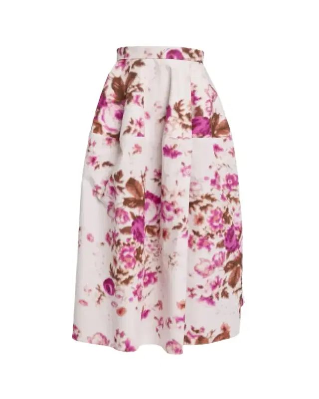 Erdem Floral-Print Cotton Midi Skirt