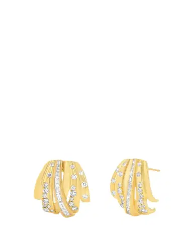 SARA WEINSTOCK Papua 18K Gold Diamond Crossover Earrings | Thumbnail 1 SARA WEINSTOCK Papua 18K Gold Diamond Crossover Earrings | Thumbnail 1