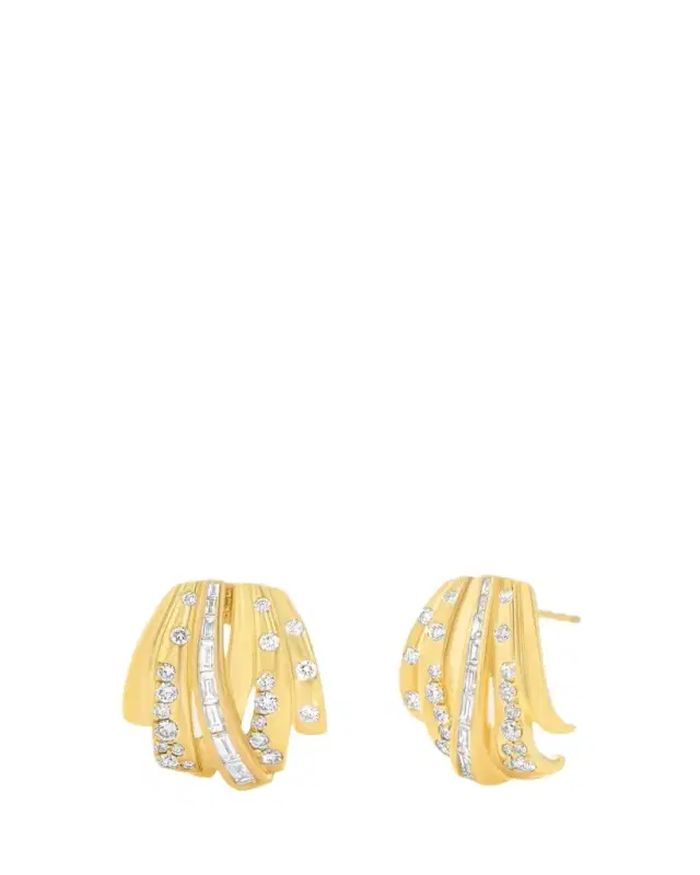 Sara Weinstock Papua 18K Gold Diamond Crossover Earrings
