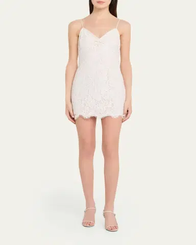 LoveShackFancy Petaline Lace Mini Dress | Thumbnail 2