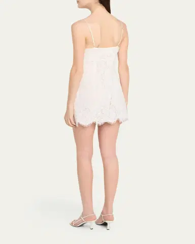 LoveShackFancy Petaline Lace Mini Dress | Thumbnail 3