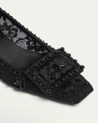 Roger Vivier Belle Vivier Buckle Embellished Lace Pumps | Thumbnail 3
