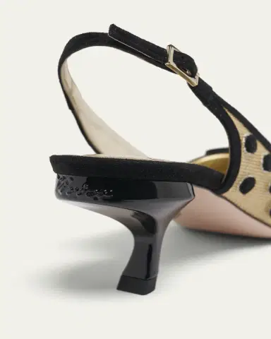 Roger Vivier 55mm Virgule Embroidered Dots Raffia and Suede Slingback Pumps | Thumbnail 3 Roger Vivier 55mm Virgule Embroidered Dots Raffia and Suede Slingback Pumps | Thumbnail 3